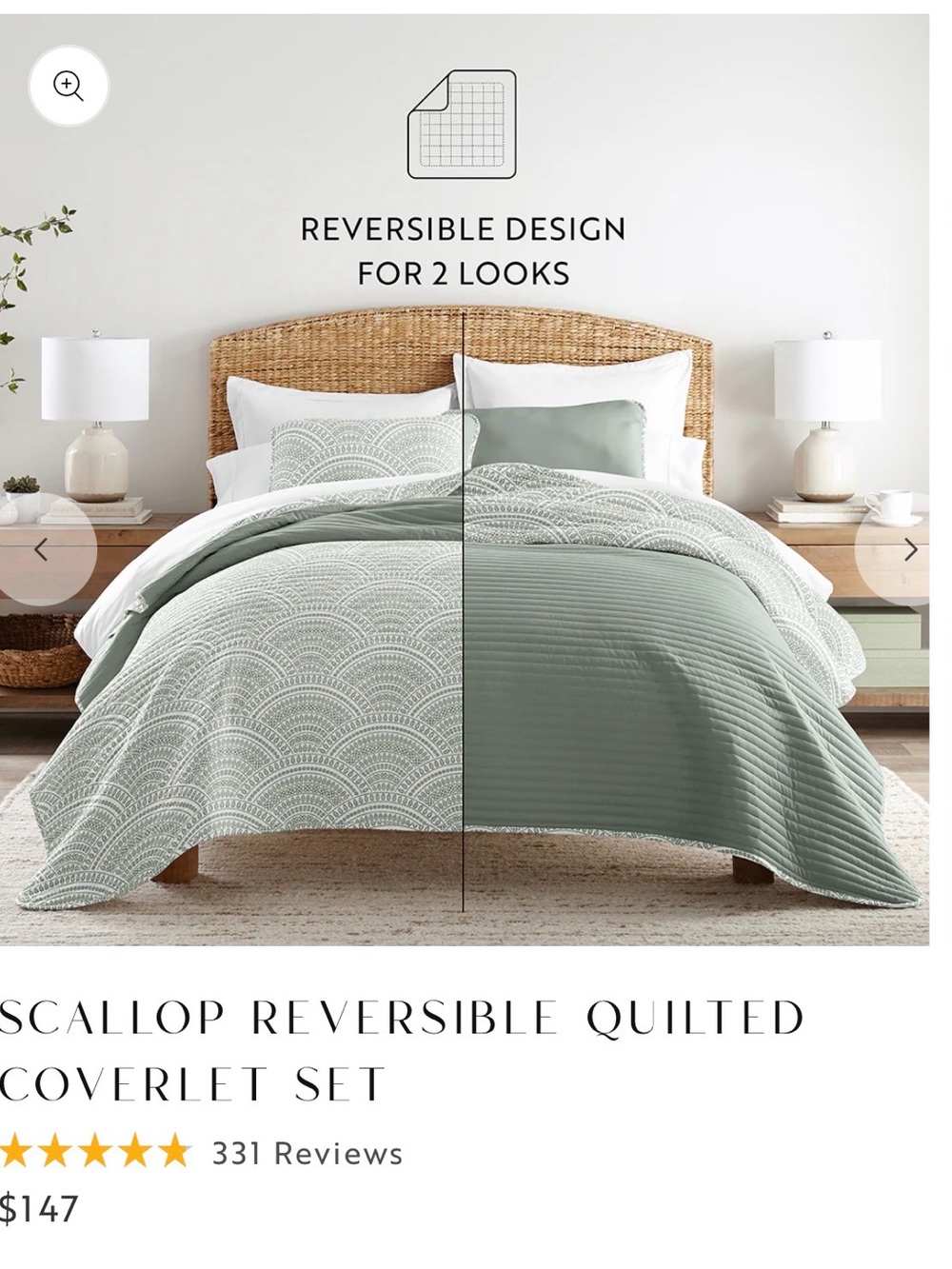 Linens & Hutch - Reversible Quilt/ Coverlet